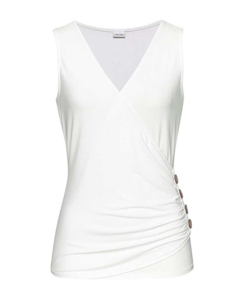 Women's Viscose Side Button Look Sleeveless Top