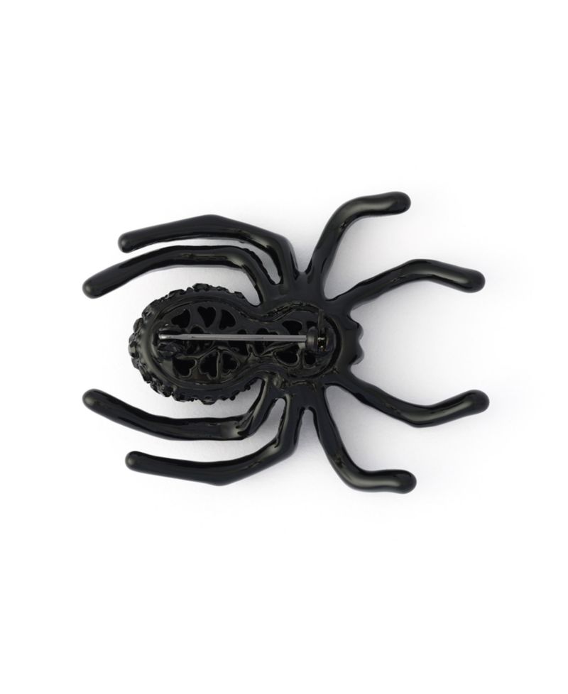 Faux-Stone Halloween Spider Brooch