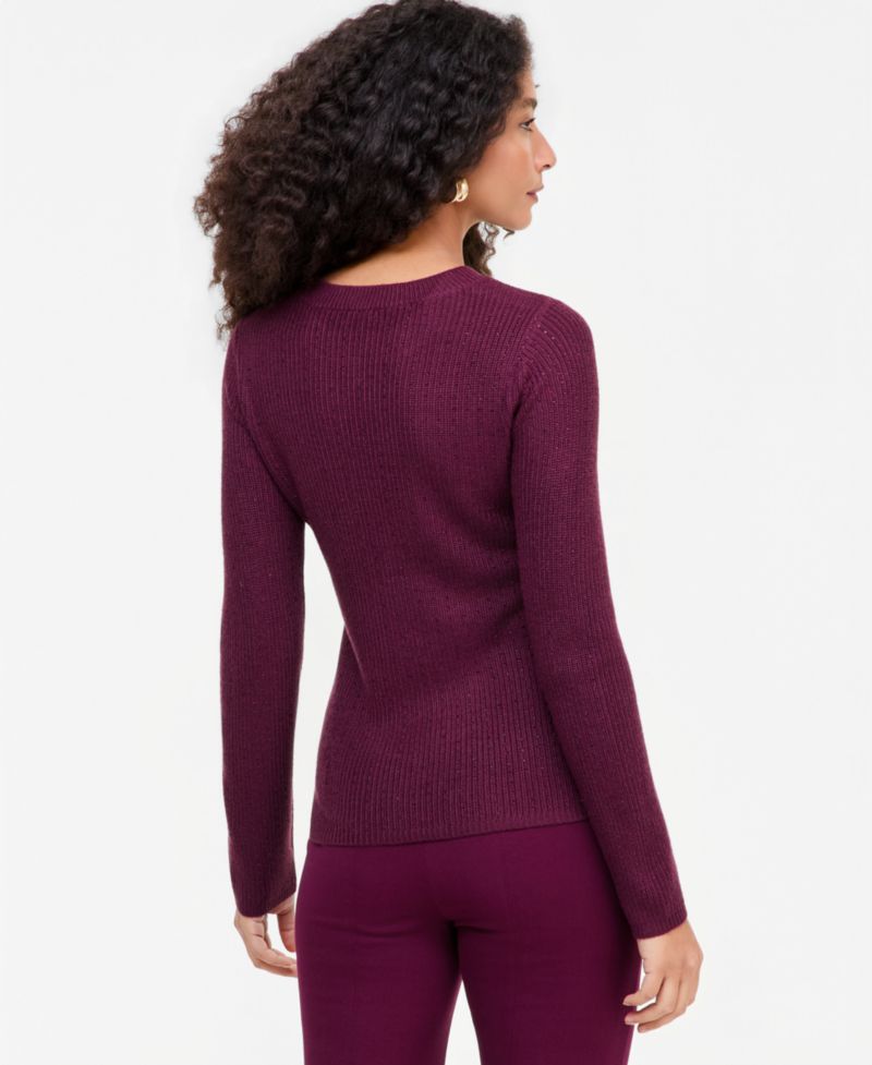 Women's Rhinestone Rib Sweater