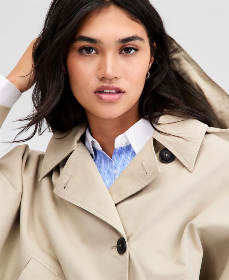 Women's Oversized Cropped Trench Jacket