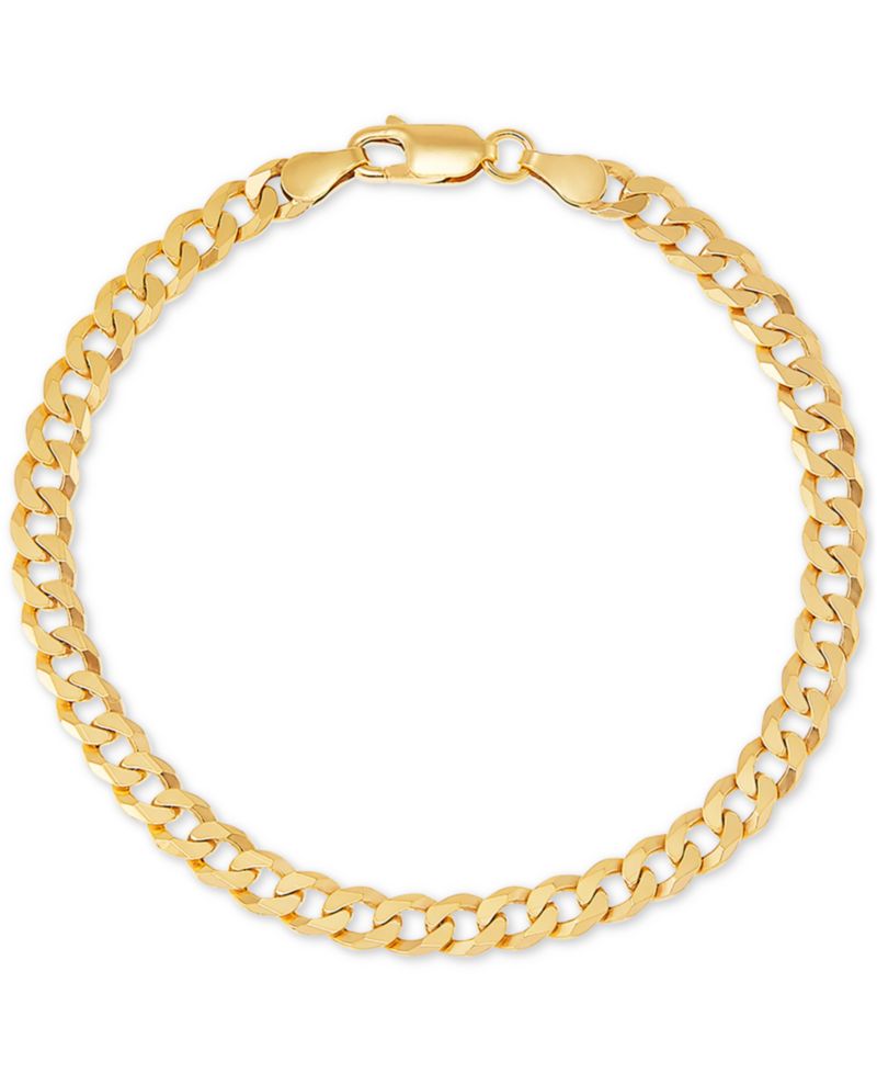 Curb Link Chain Bracelet (5mm) in 18k Gold-Plated Sterling Silver or Sterling Silver