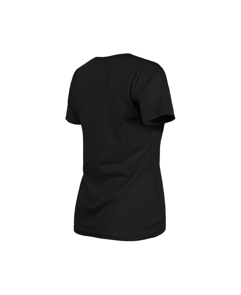 Women's Black Atlanta Braves Día De Los Muertos V-Neck T-Shirt