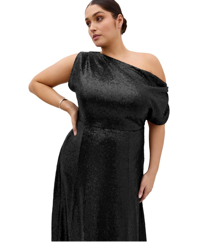 Women's Sequin Off Shoulder Maxi Dress