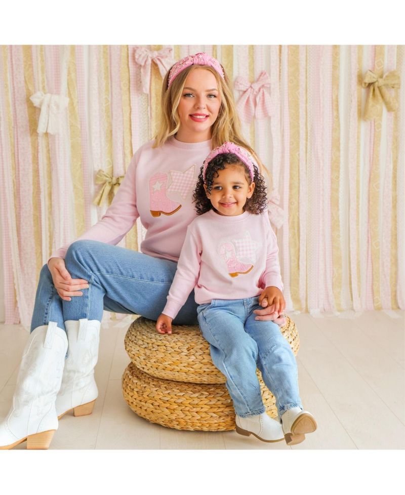 Little Girl's (5-8) Bandana Cowgirl Patch Western Sweatshirt