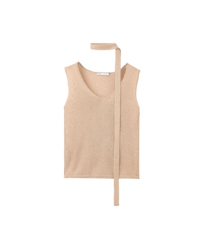 Women's Sequin Detail V-Neck Tank Top
