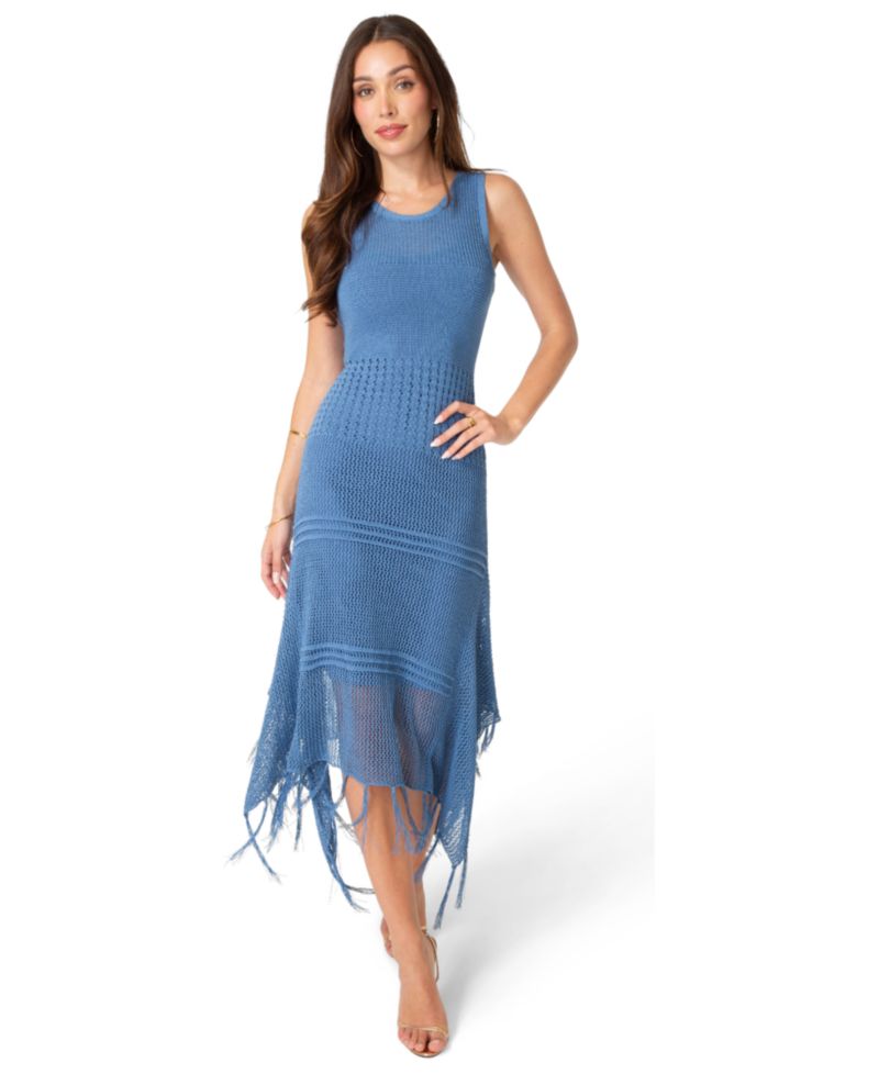 Women's Crochet Fringe Resort Maxi Dress