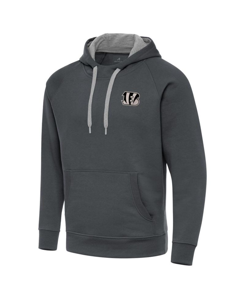 Men's Charcoal Cincinnati Bengals Brushed Carbon Victory Pullover Hoodie