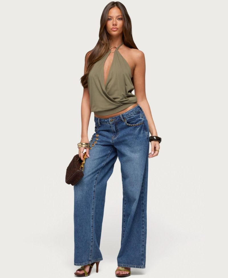 Women's Metta Ring Cutout Halter Top