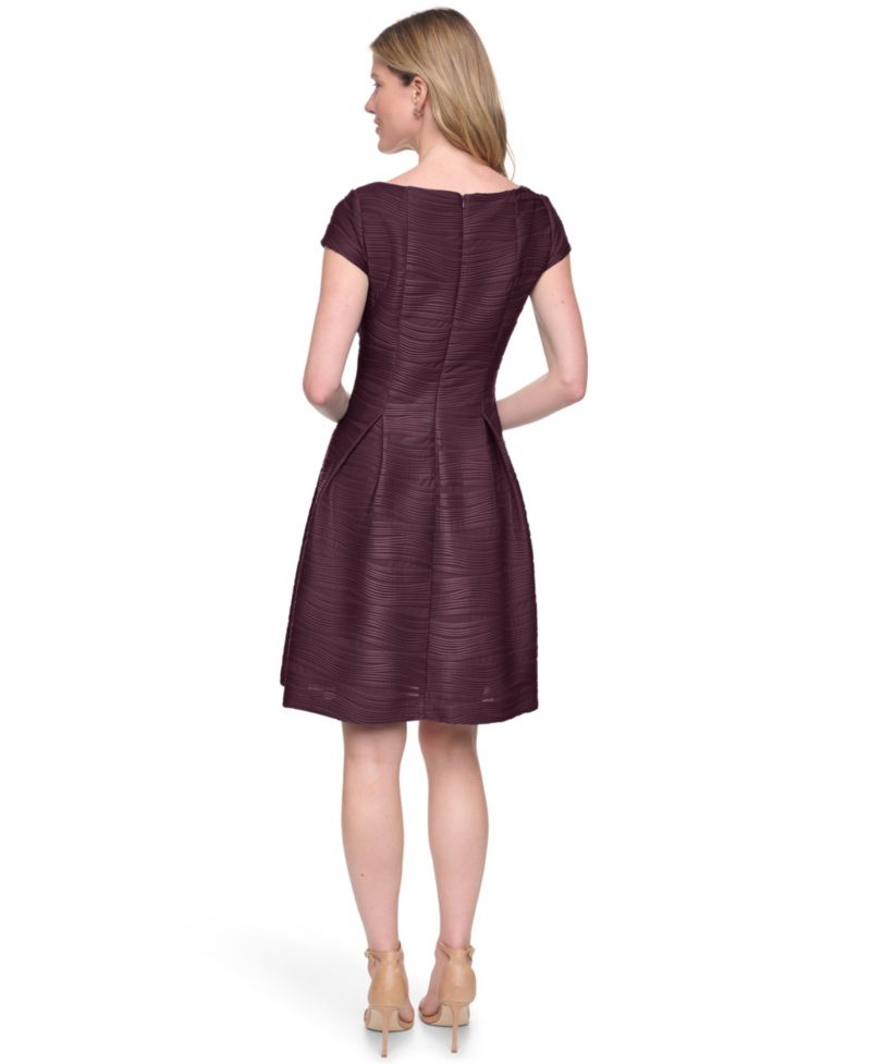 Petite Boat Neck Cap-Sleeve Dress