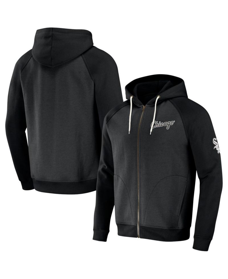 Men's Darius Rucker Collection by Black Chicago White Sox Raglan Full-Zip Hoodie