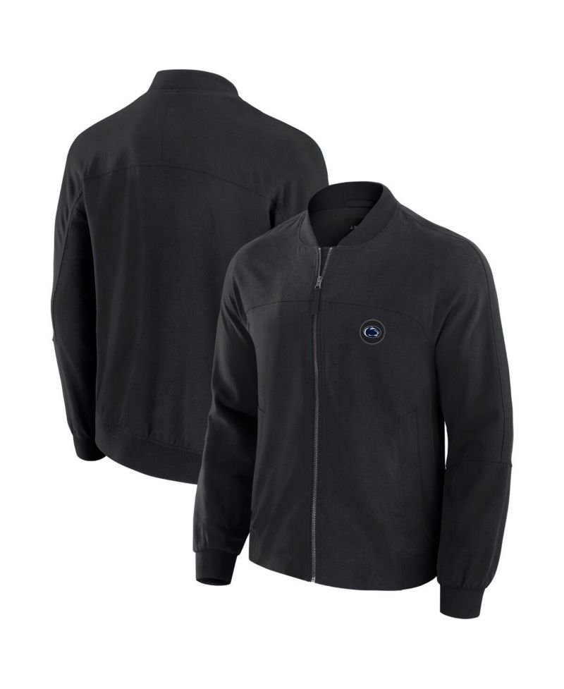 Men's Black Penn State Nittany Lions Lightweight Cover-4 Tri-Blend Full-Zip Jacket
