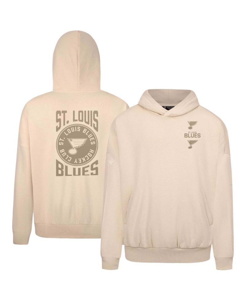 Men's Cream St. Louis Blues Contact Stamp Pullover Hoodie