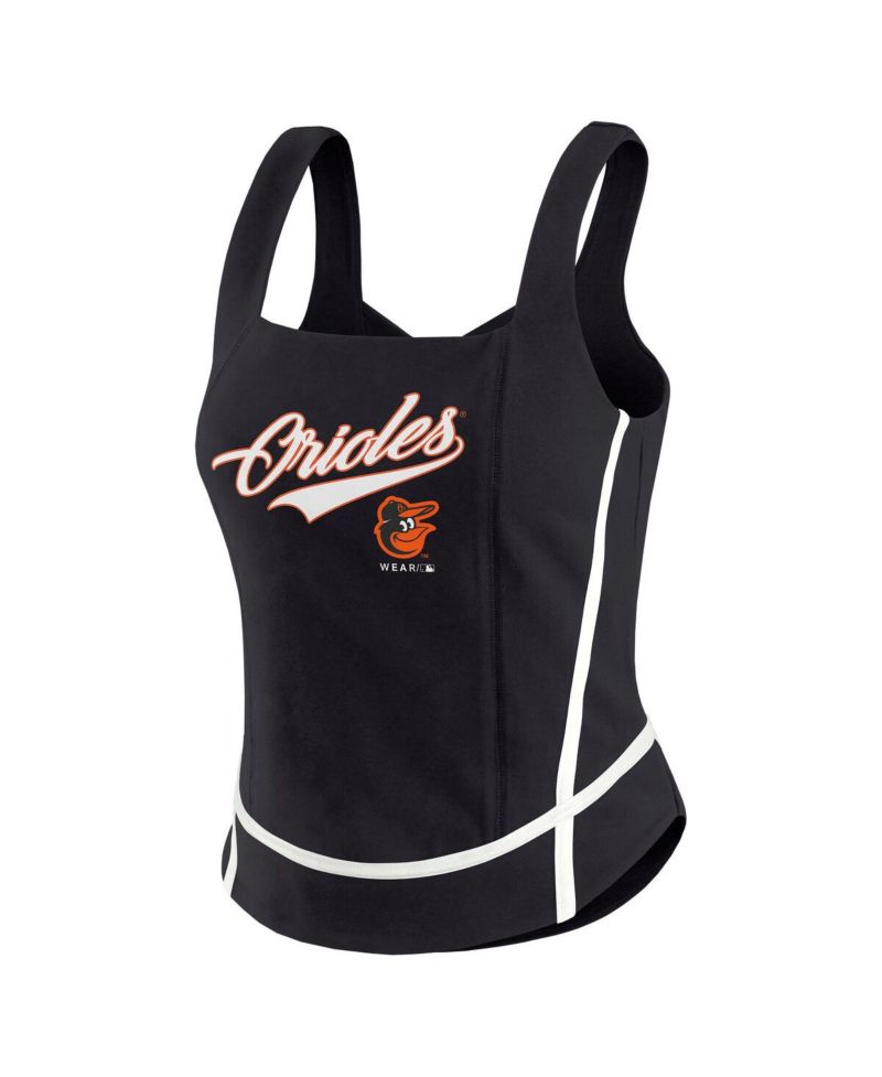 Women's Black Baltimore Orioles Square Neck Tank Top