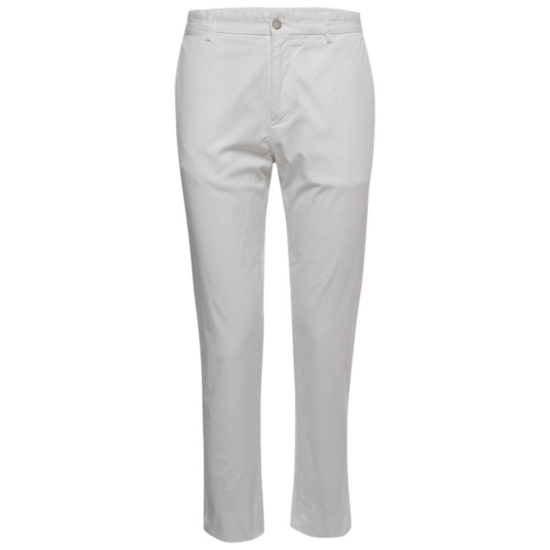 Women's White Cotton Straight Fit Trousers