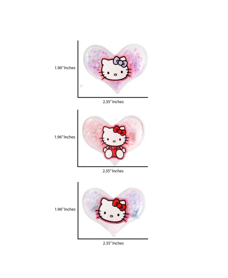 Heart Hair Clip 6-Piece Set Official License, Snap Back Shaker Hair Clips, Sanrio Accessories