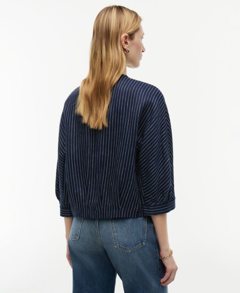 Women's Linen Nautical Stripe Blouse