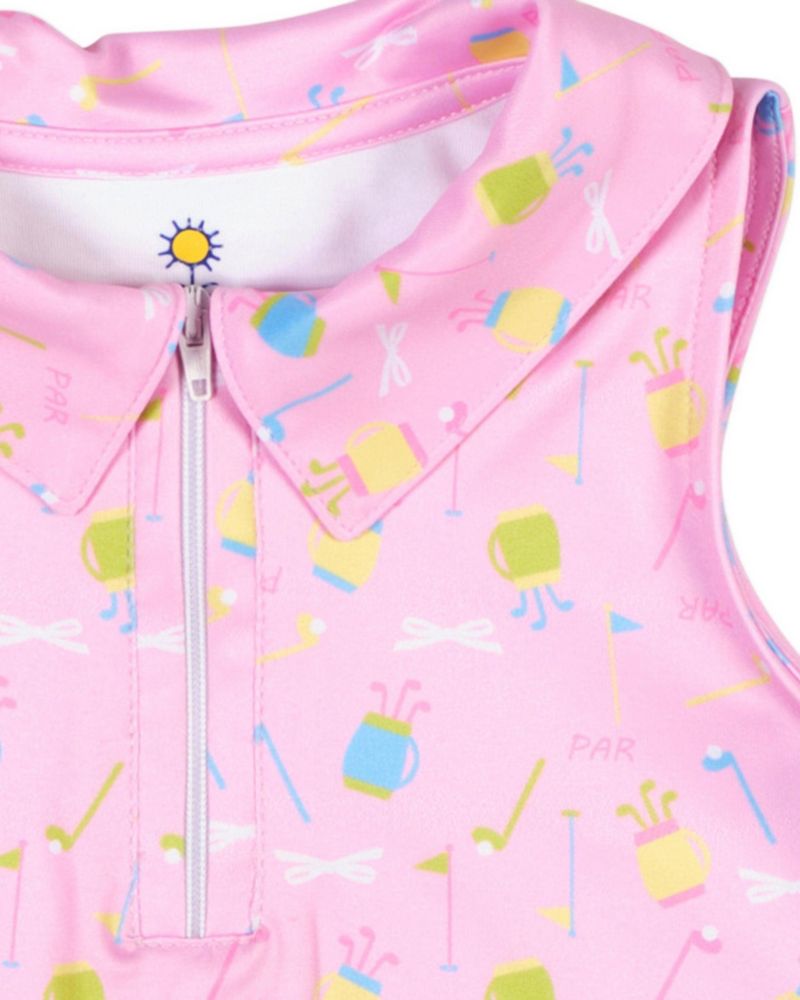 Big Girls Golf Print Performance Knit Dress