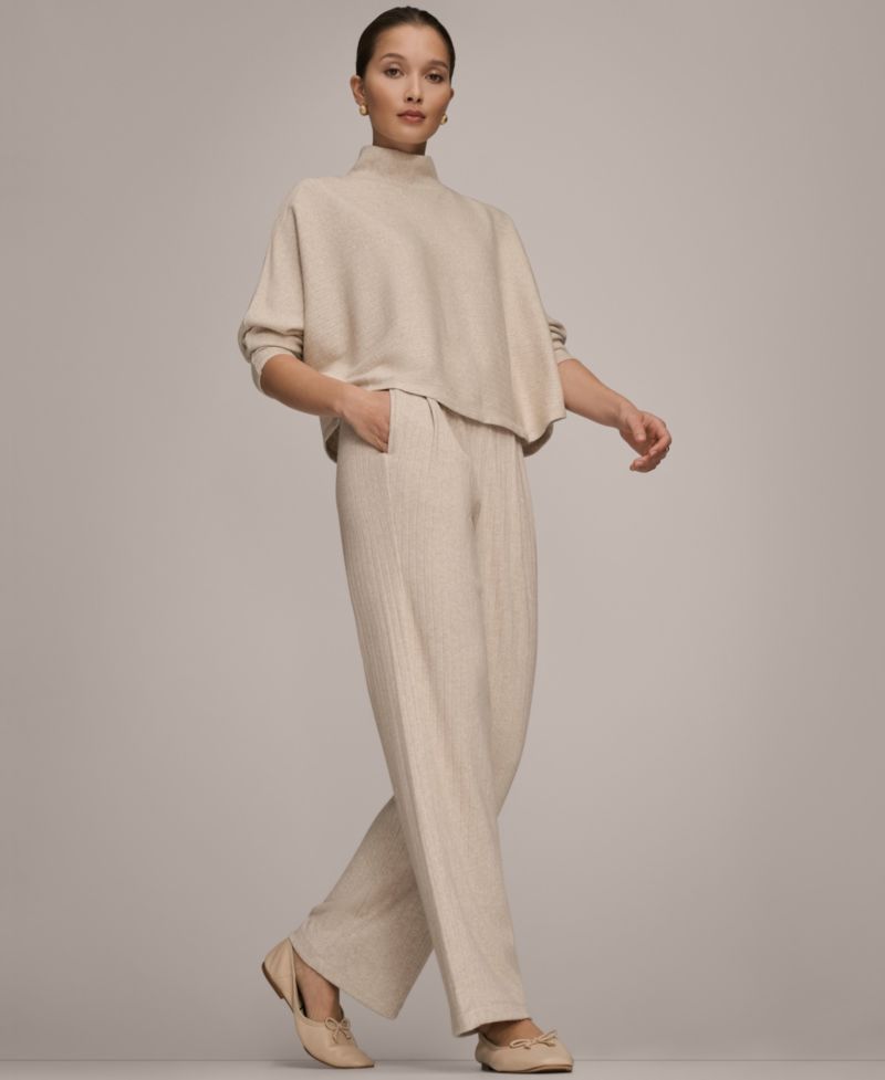 Women's Brushed Rib Dolman Funnel Neck Pullover