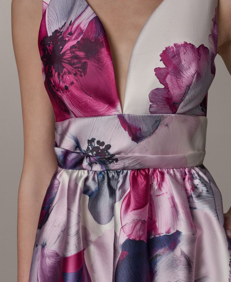 Petite Sleeveless V-Neck Ball Gown