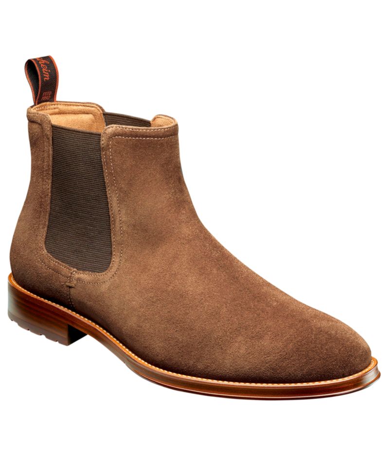 Men's Rucci Suede Round-Toe Lugged-Sole Chelsea Boots