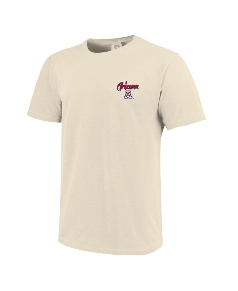 Men's Natural Arizona Wildcats Comfort Colors Hand-Drawn Campus Stack T-Shirt
