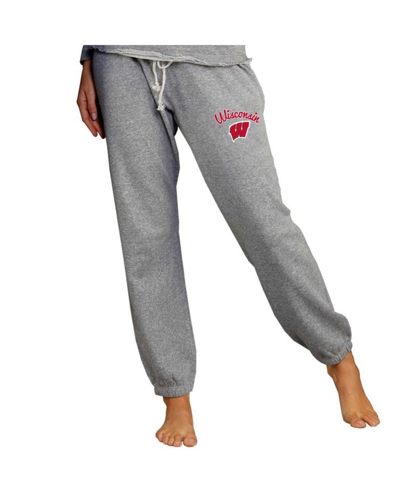 Women's Gray Wisconsin Badgers Mainstream Knit Jogger Pants
