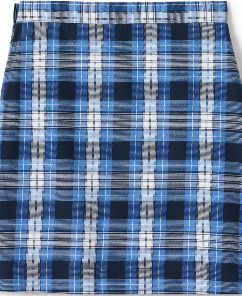 Big Girls School Uniform Slim Plaid A-line Skirt Below the Knee