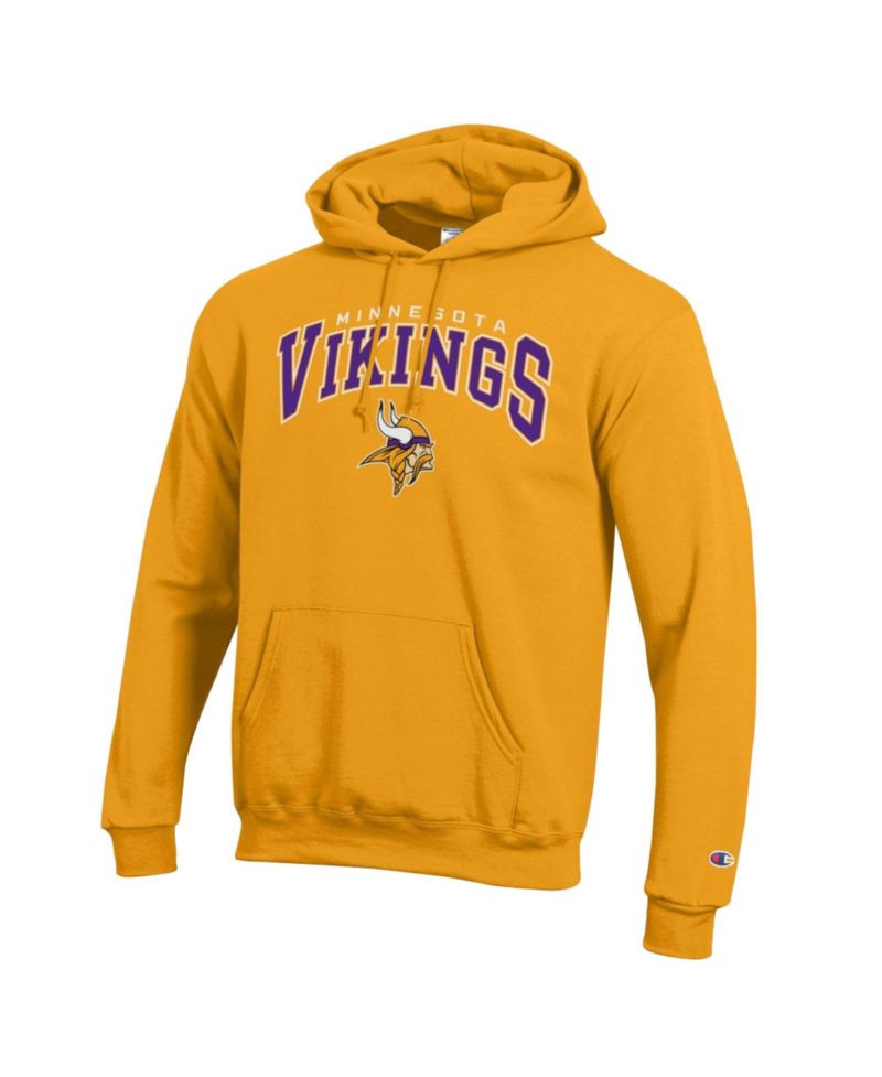 Men's Gold Minnesota Vikings Power Blend Arch over Logo Hoodie