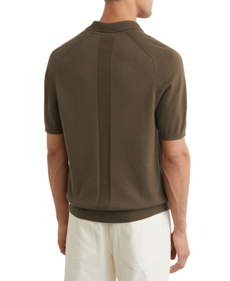 Men's Selkirk Cotton Knit Concealed-Placket Polo Shirt