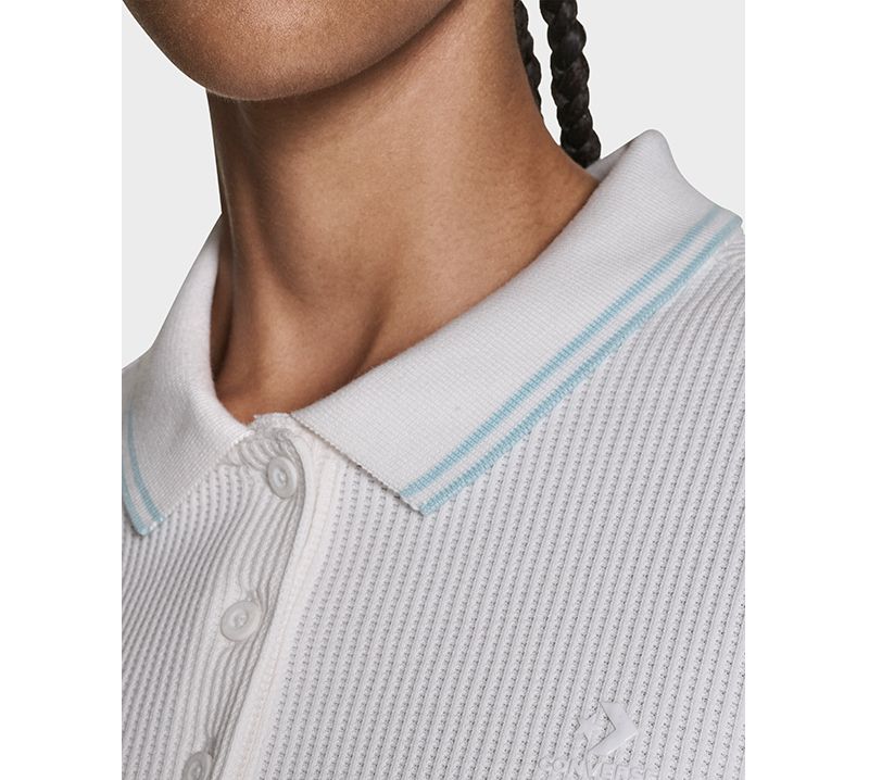 Women's Cropped Waffle Polo