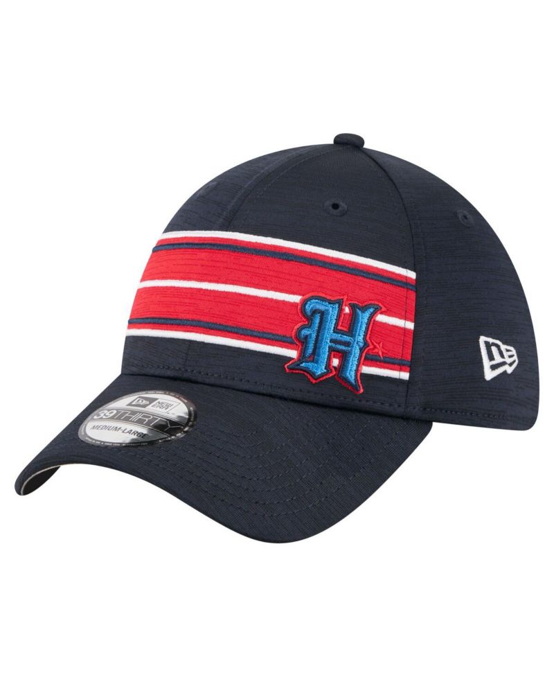 Men's Navy Houston Texans Stripes 39THIRTY Flex Hat
