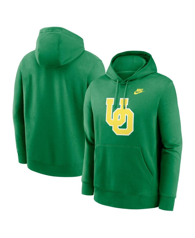 Men's Green Oregon Ducks Legacy Logo Club Fleece Pullover Hoodie