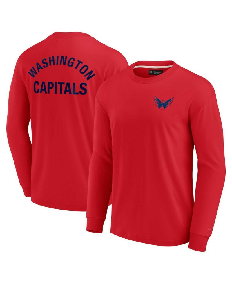 Men's and Women's Red Washington Capitals Super Soft Long Sleeve T-shirt