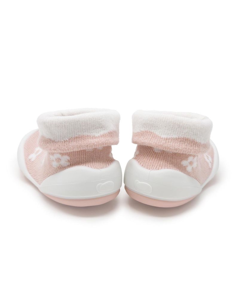 Baby Girls First Walk Sock Shoes Daisies - Mauve