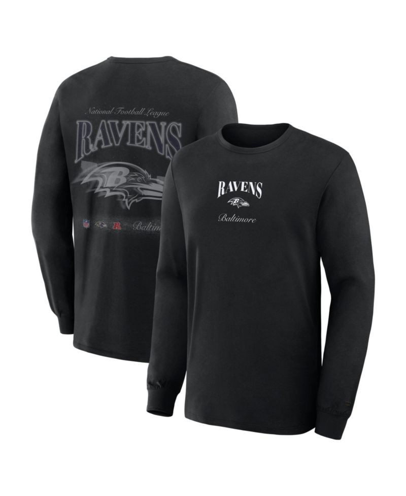 Men's Baltimore Ravens Midnight Falls Long-Sleeve Graphic T-Shirt