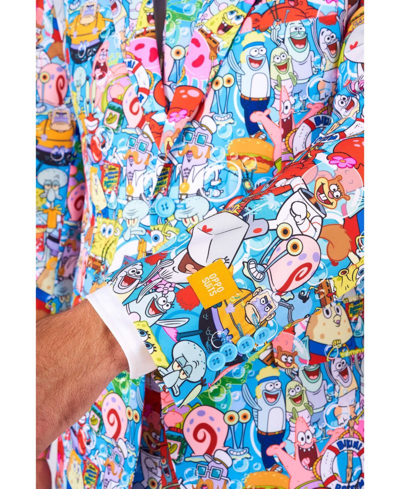Men's Suit - Official SpongeBob Nickelodeon Clothing - Multicolor - Party Outfit