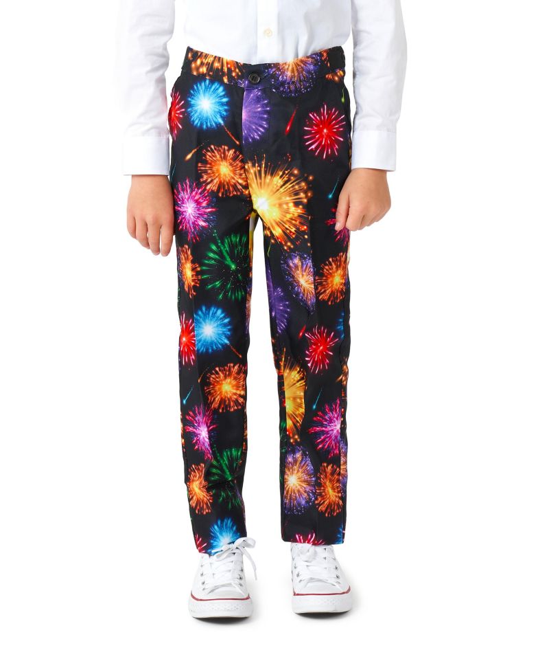 Big Boys Fireworks Button Closure Suit Set