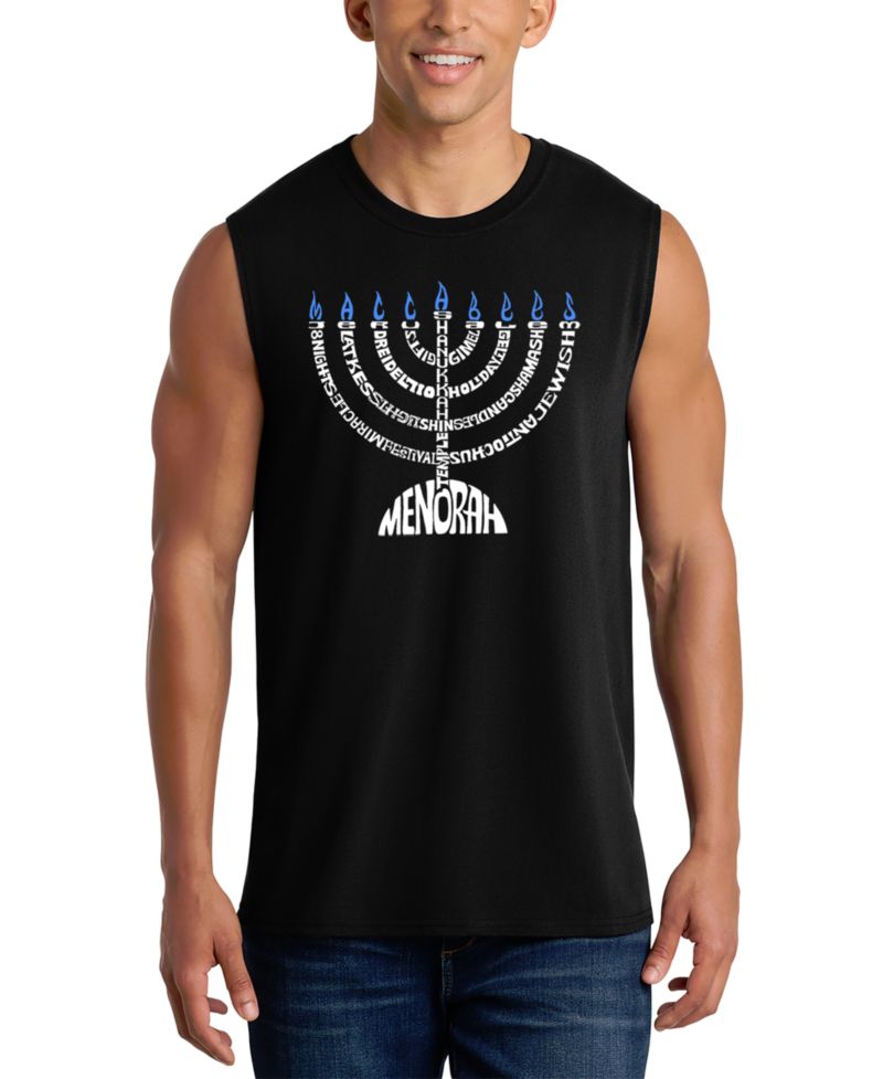 Men's Menorah Hanukkah Graphic Tank Top