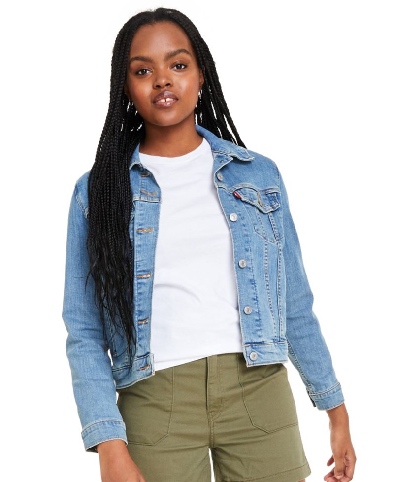 Plus Size Button-Down Original Denim Trucker Jacket