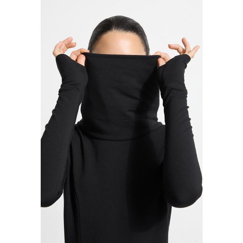 Women's Lisa Oversized-Collar Thumbhole Long-Sleeve Sweatshirt Dress
