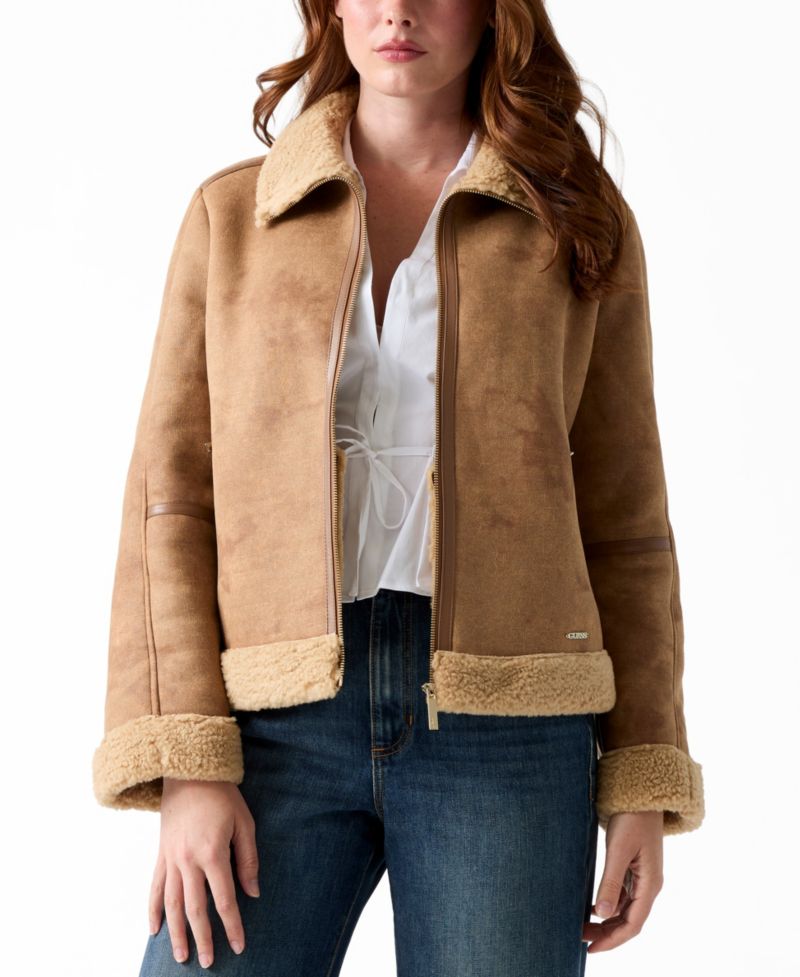 Women's Faux Shearling Zip Up Jacket