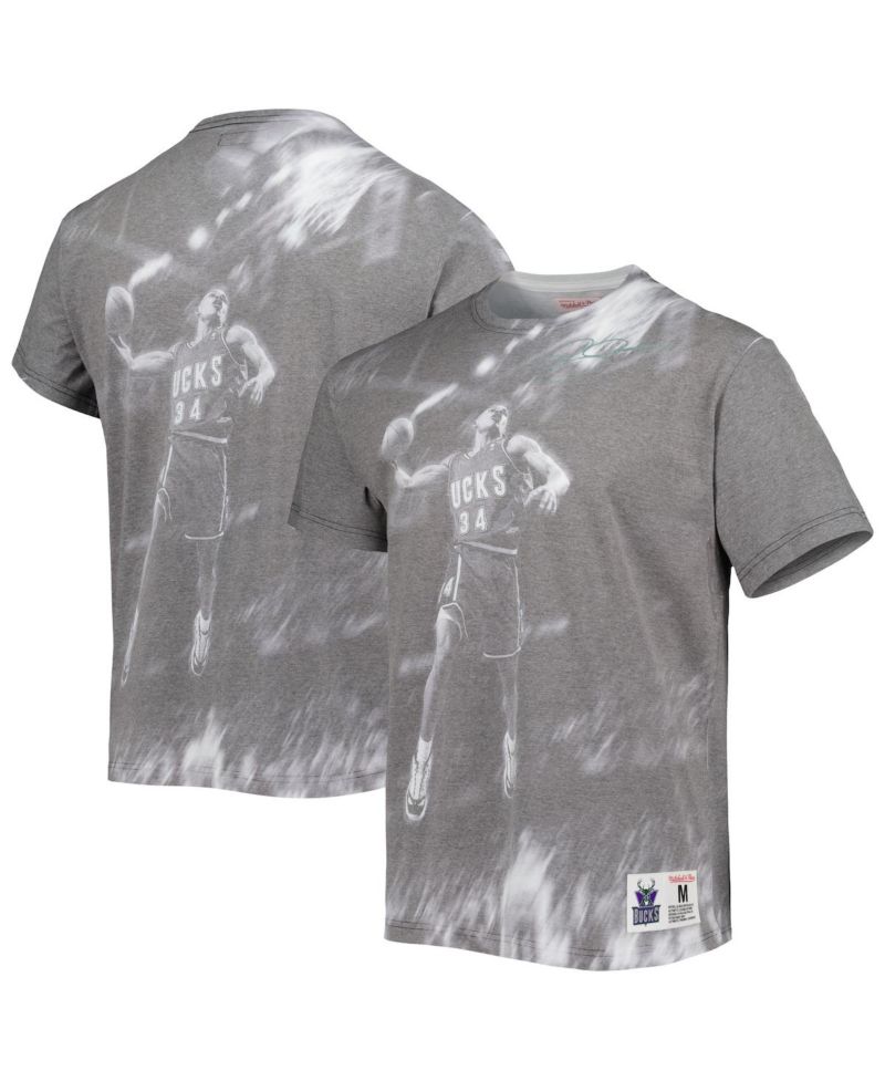 Men's Ray Allen Heather Gray Milwaukee Bucks Above The Rim T-shirt