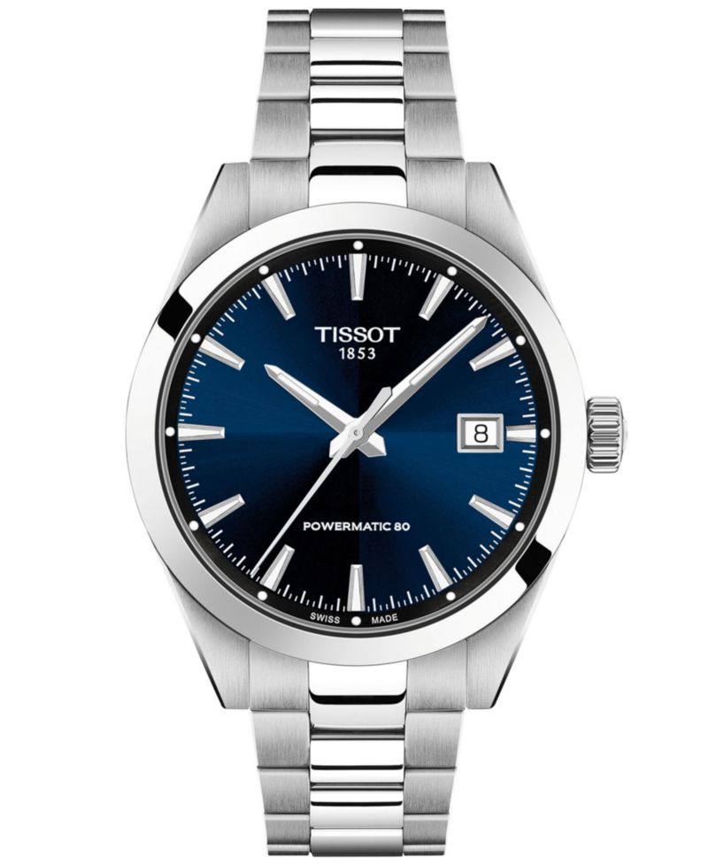 Men's Round Silver Stainless Steel Watch 38mm