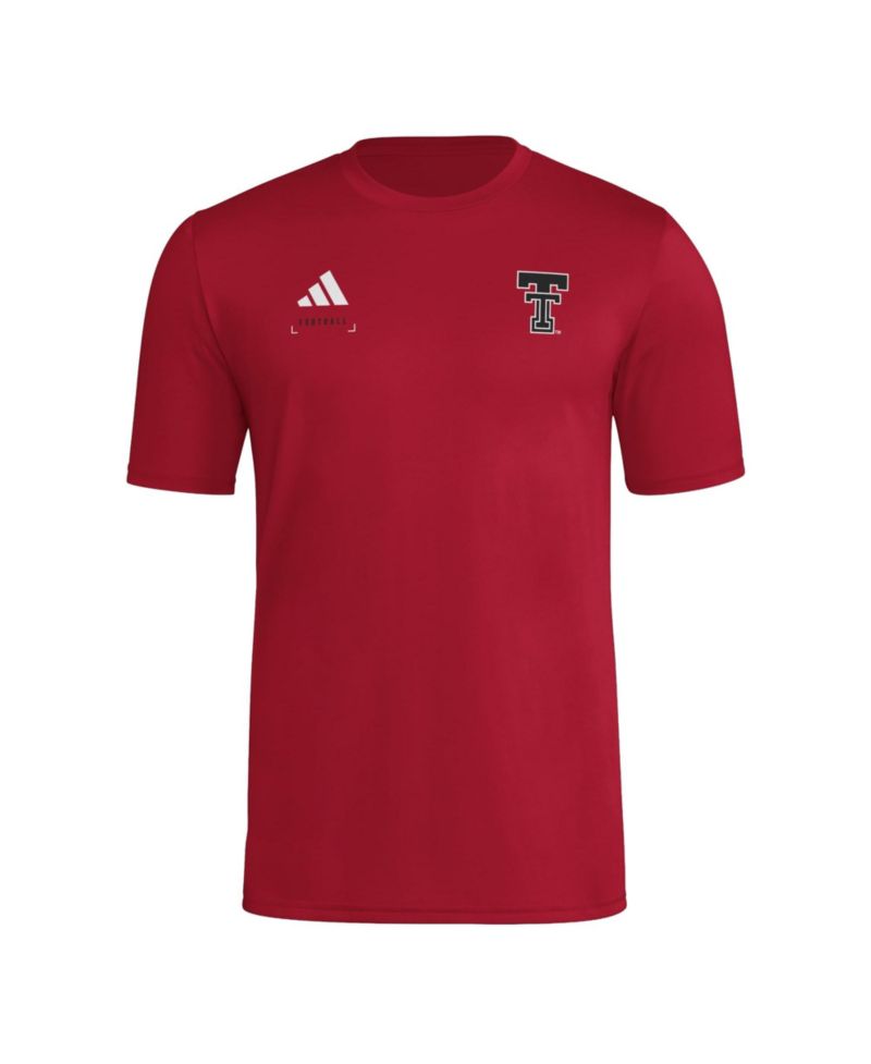 Men's Red Texas Tech Red Raiders Locker Football Icon AEROREADY Pre-Game T-Shirt