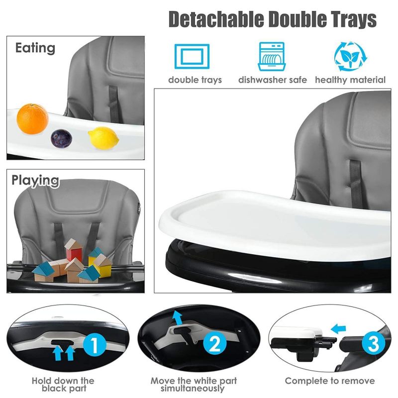 4-in-1 High Chair–Booster Seat with Adjustable Height and Recline