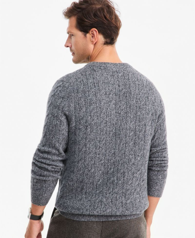 Men's Premium Cashmere Cable-Knit Crewneck Sweater, Macy's Exclusive