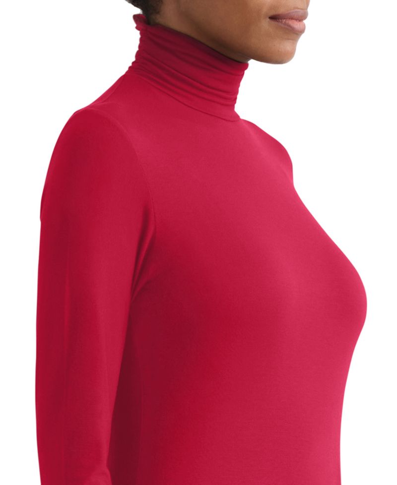Women's Shirred Pullover Turtleneck Top