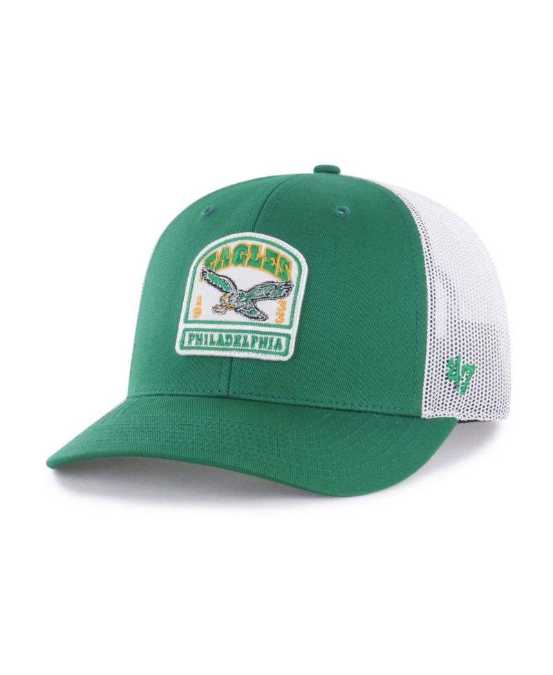 Men's Kelly Green Philadelphia Eagles Throwback Headstone Trucker Adjustable Hat