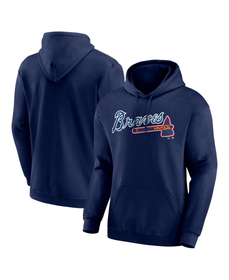 Men's Navy Atlanta Braves Wordmark Hoodie
