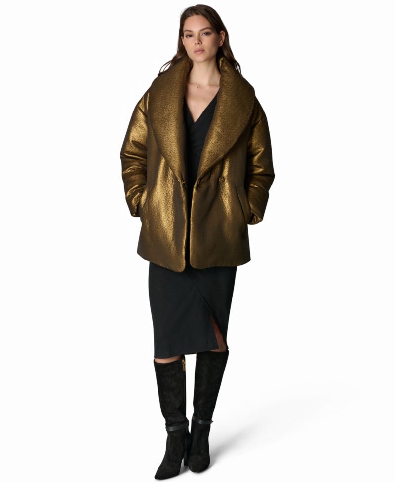 Women's Jacquard Wrap Shawl-Collar Jacket